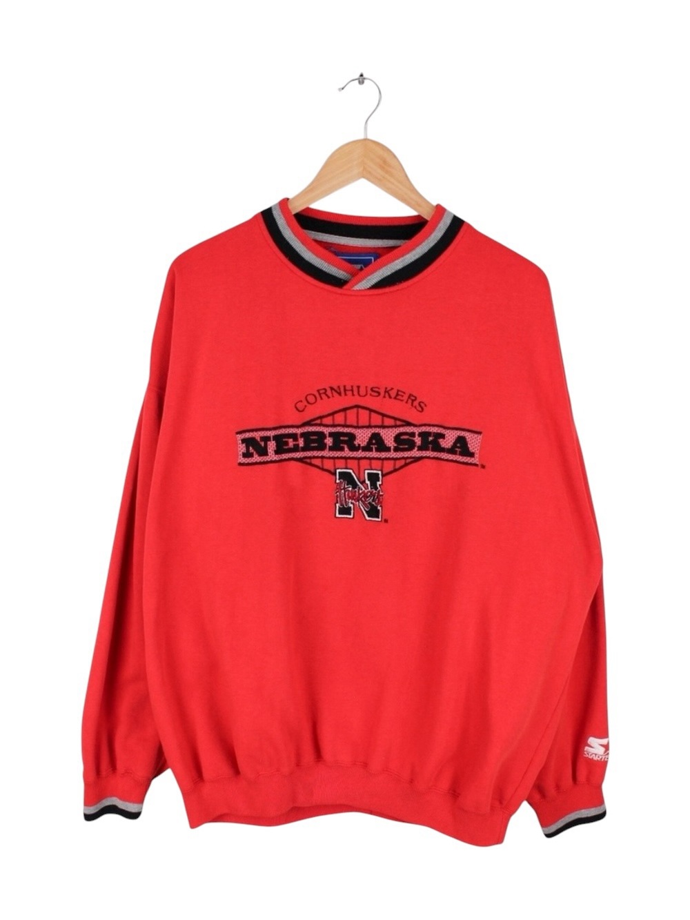 Vintage Starter Nebraska Cornhuskers Crewneck Sweatshirt Mens XL Red NCAA